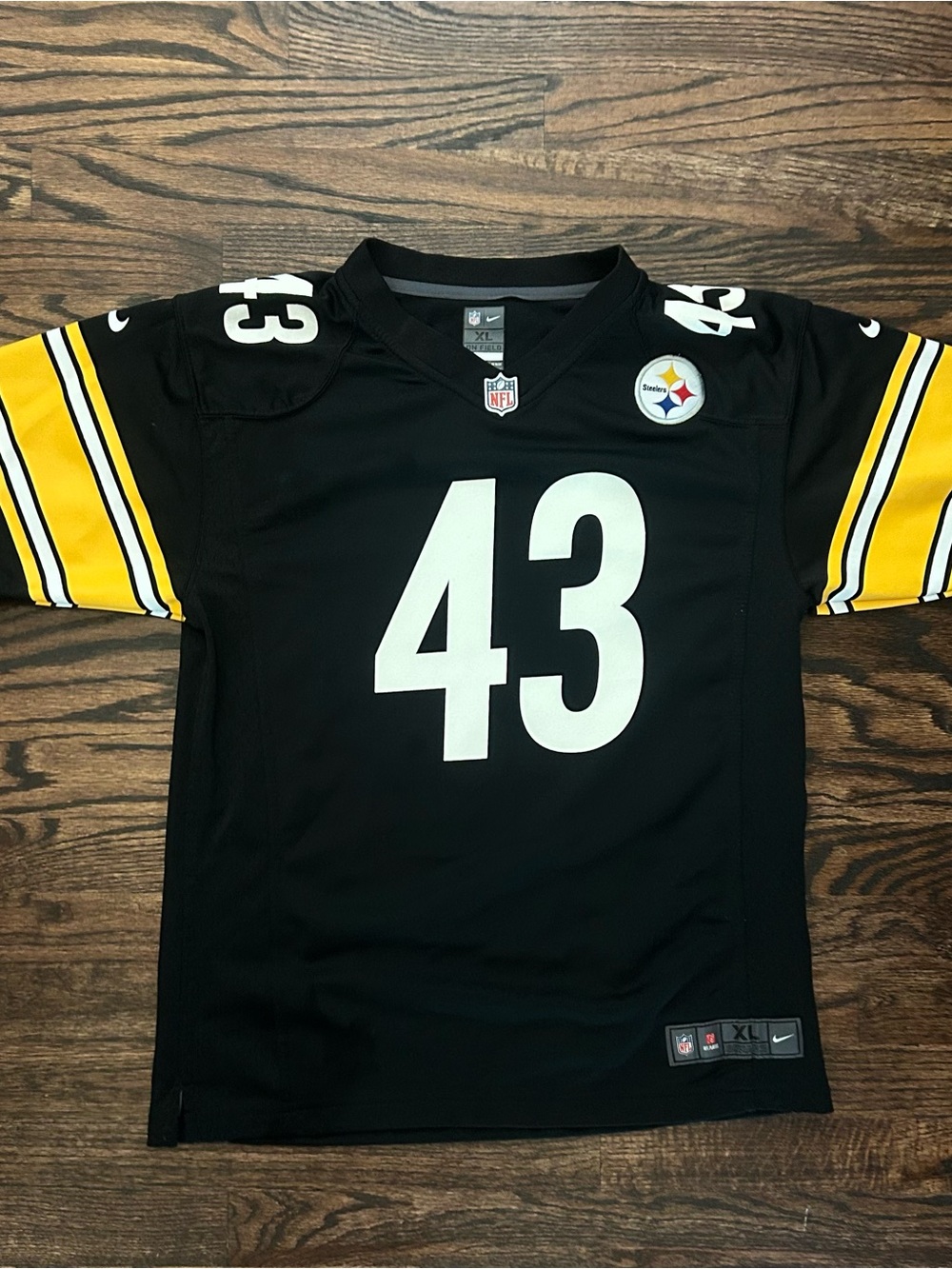 Nike Troy Polamalu #43 Pittsburgh Steelers Youth XL NFL Game Jersey